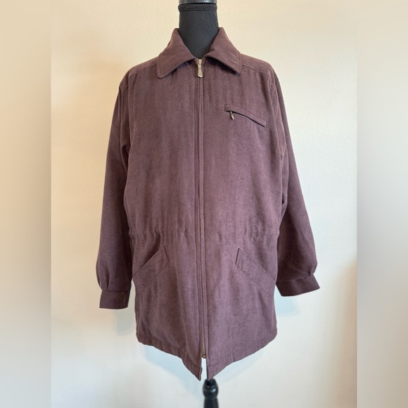 Men’s London Fog Brown Zip Up Jacket/ Coat Size Medium - Picture 5 of 9